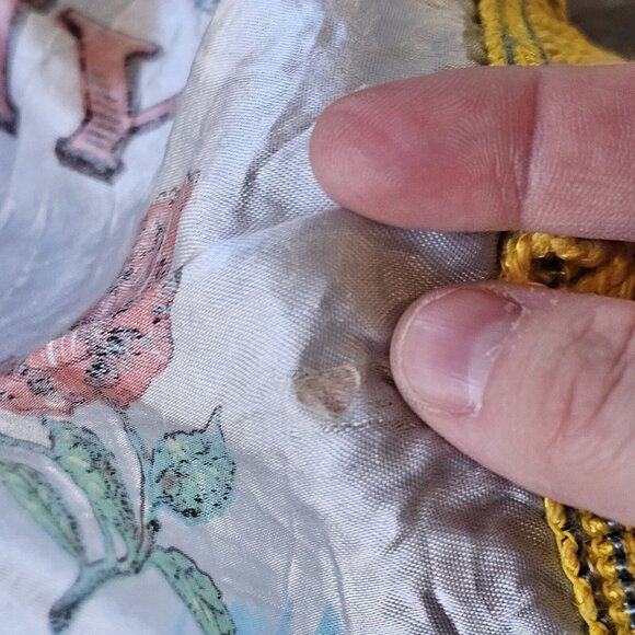 Vintage U.S. Army Camp McCoy WI Silk Satin Sweetheart Pillow Cover Fringe - Picture 4 of 10